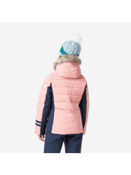 Kurtka dziewczęca na narty Rossignol Girl Polydown Jkt różowy - narciarska - Adventure Sports

