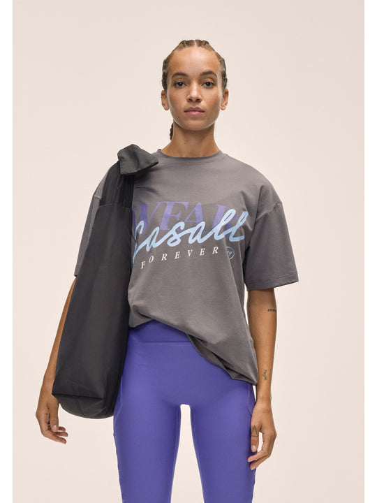 Koszulka treningowa damska CASALL Oversized Cotton Blend Tee kolor szary
