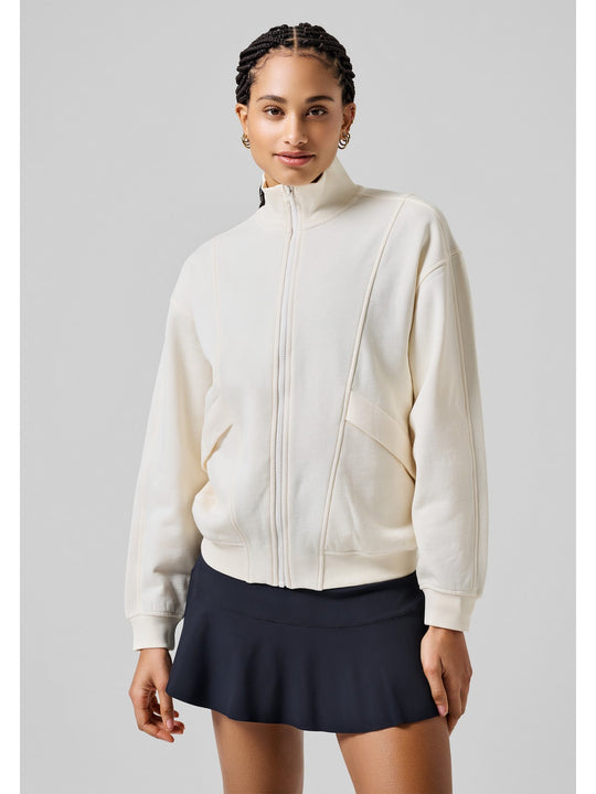 Bluza treningowa damska CASALL Comfy Full Zip Sweater biały - Adventure Sports
