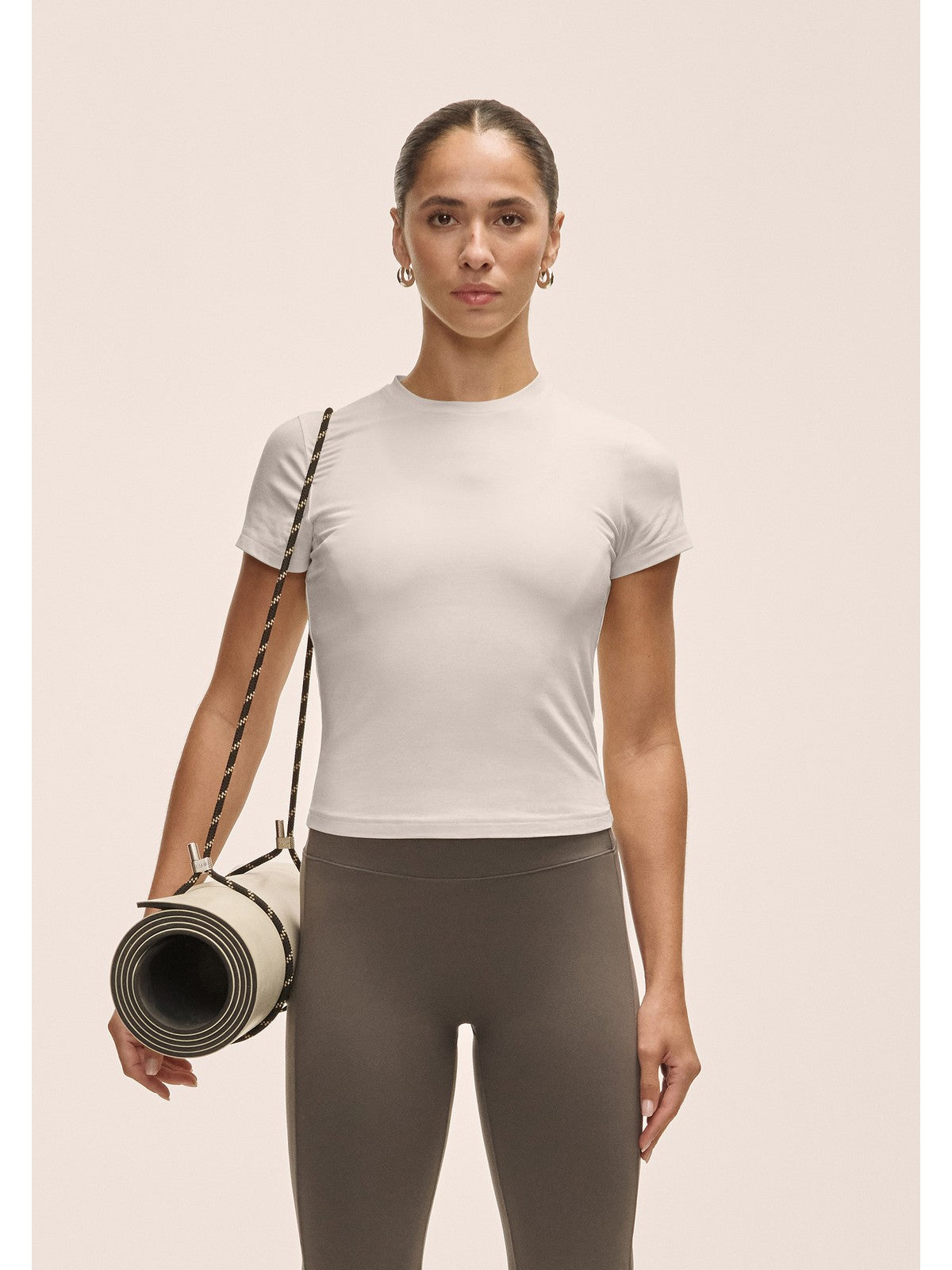 Koszulka treningowa damska CASALL Cotton Blend Slim Tee kolor biały