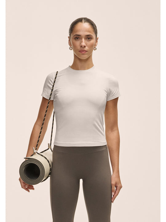 Koszulka treningowa damska CASALL Cotton Blend Slim Tee kolor biały
