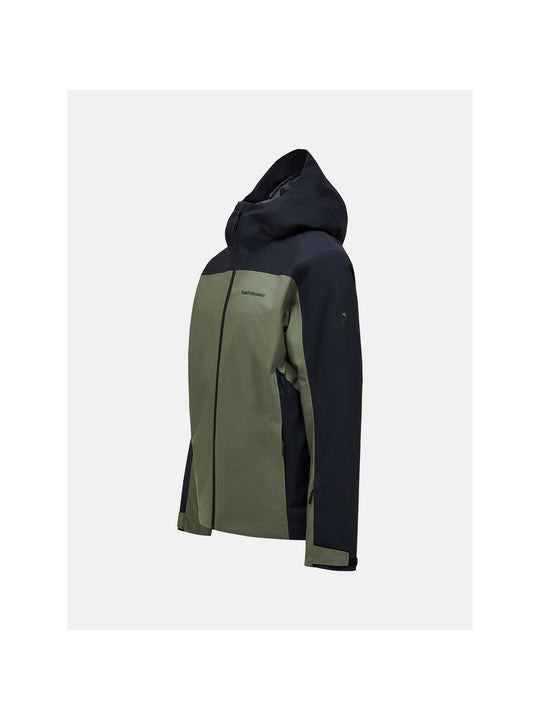 Kurtka narciarska męska PEAK PERFORMANCE Maroon Blocked HIPE 2L Insulated Shell Jacket zielona
