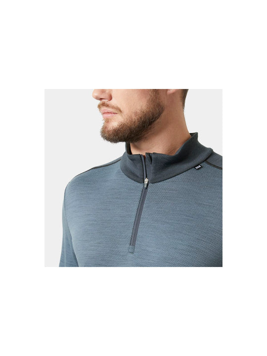Koszulka męska HELLY HANSEN Lifa Merino Midweight 1/2 Zip kolor granatowy
