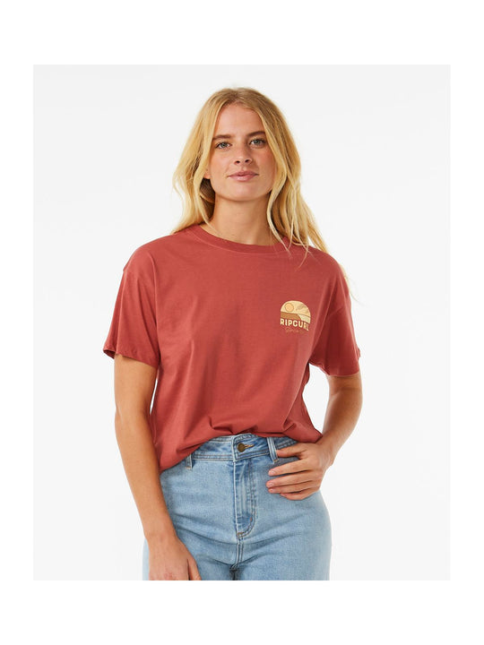 Koszulka RIP CURL Line Up Relaxed Tee czerwony - Adventure Sports
