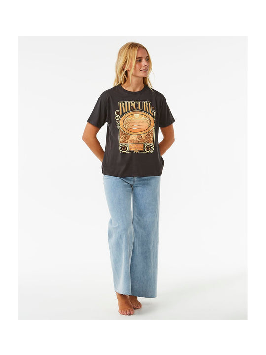 Koszulka RIP CURL Long Days Relaxed Tee czarny - Adventure Sports
