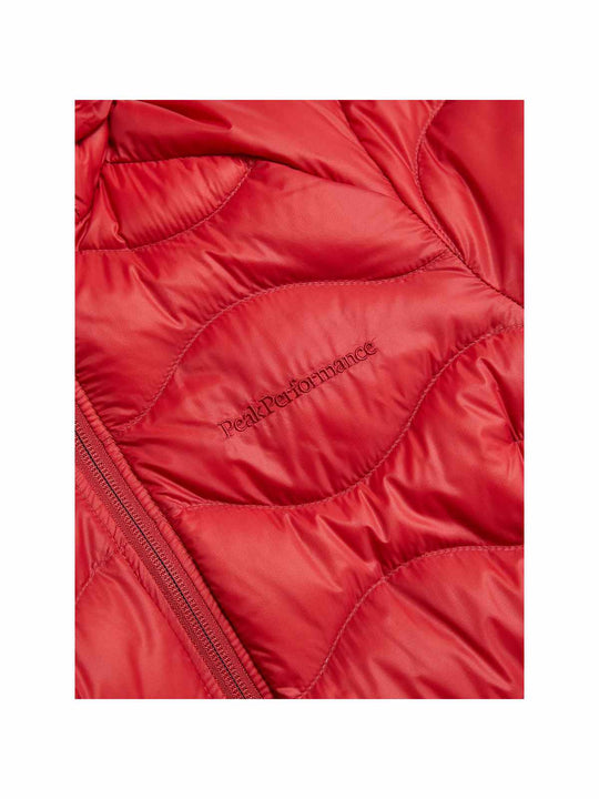 Kurtka lekka puchowa damska Peak Performance W Helium Down Hood Jacket czerwony - Adventure Sports
