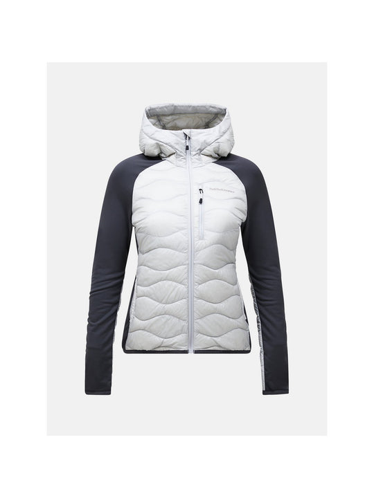 Kurtka puchowa damska PEAK PERFORMANCE Helium Hybrid Down Hood Jacket biała
