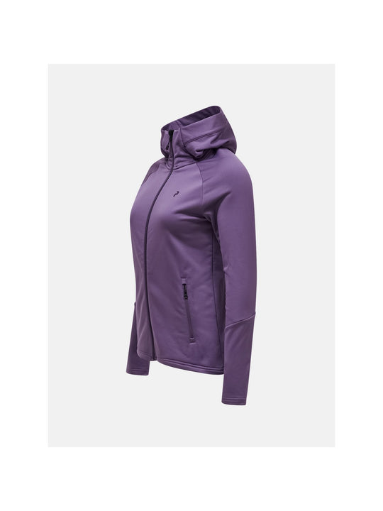 Bluza z kapturem damska PEAK PERFORMANCE Rider Essentials Midlayer Zip Hood fioletowa
