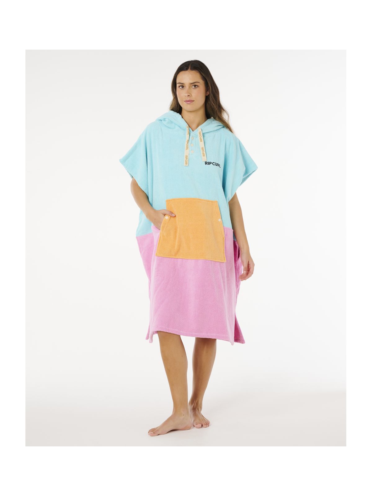 Ponczo damskie RIP CURL Premium Surf Hooded Towel niebieskie