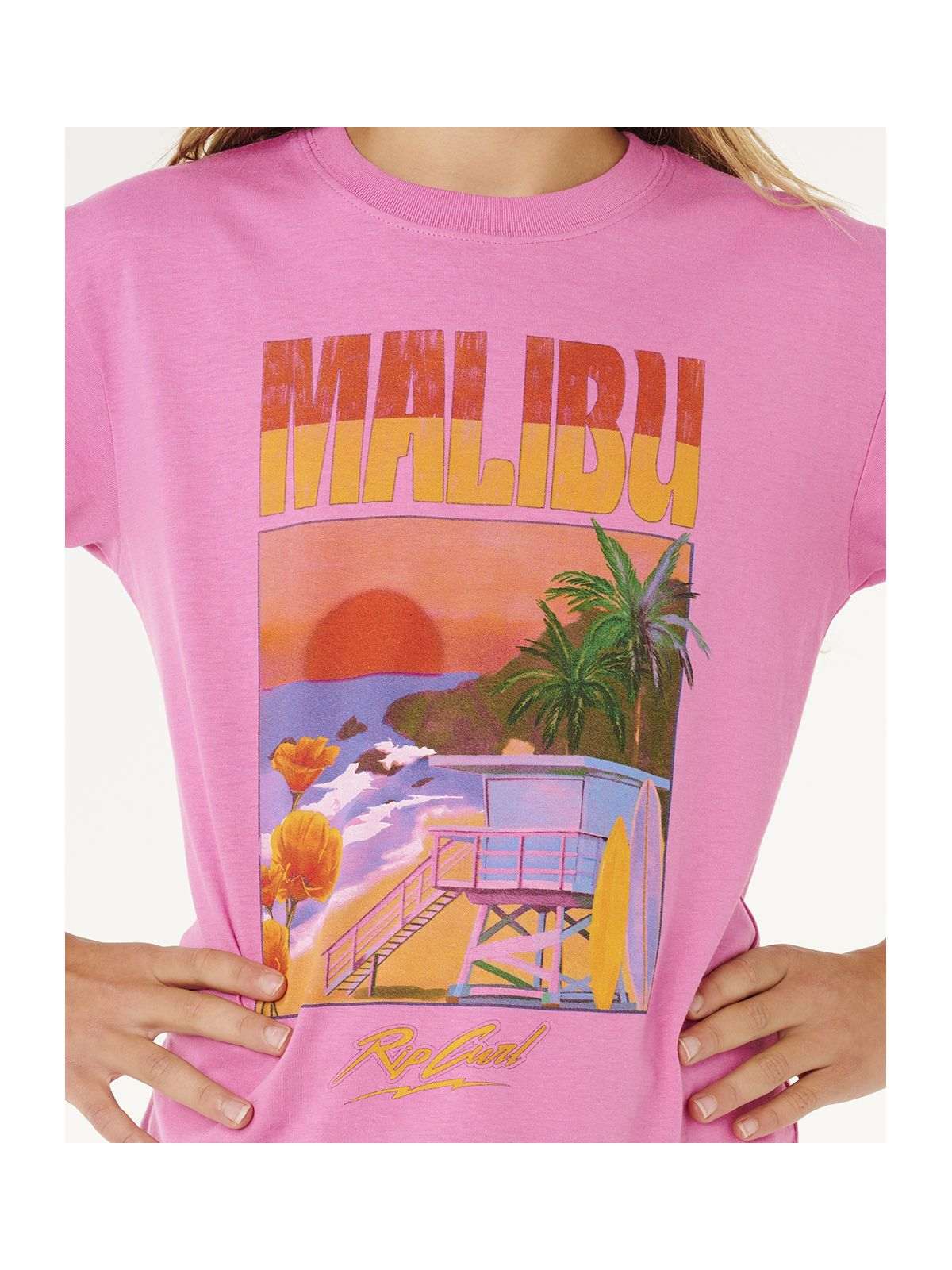 Koszulka dziewczęca RIP CURL Hayley O Relaxed Tee-Girl różowa