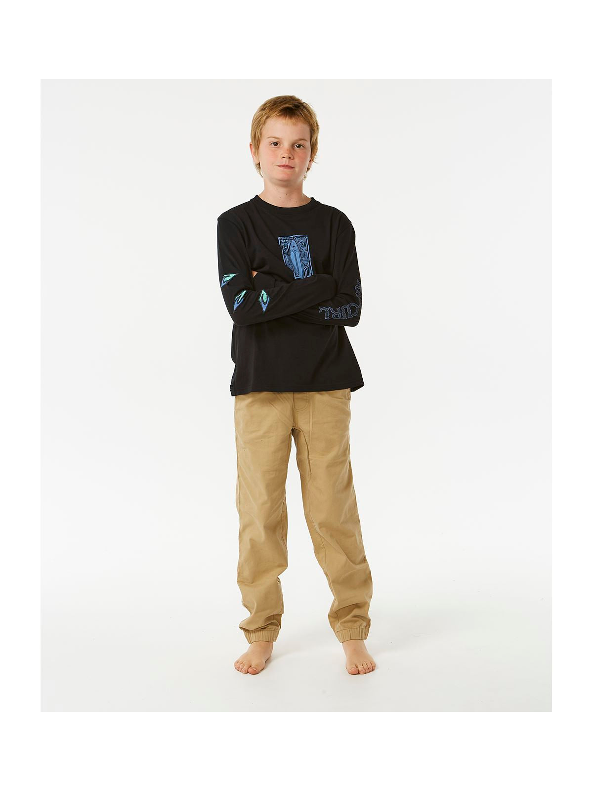 Koszulka RIP CURL Lost Islands Ls Tee Boys czarny - Adventure Sports