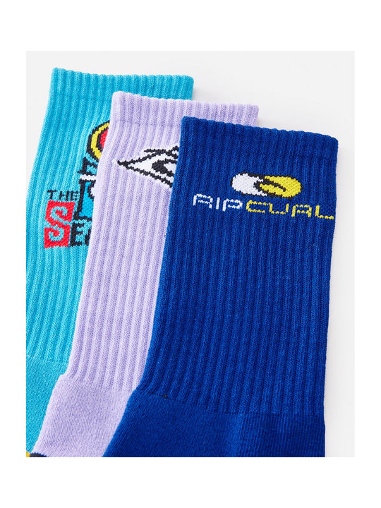 Skarpety męskie codzienne RIP CURL Retro Crew Sock 3-Pk multikolor - TU - Adventure Sports
