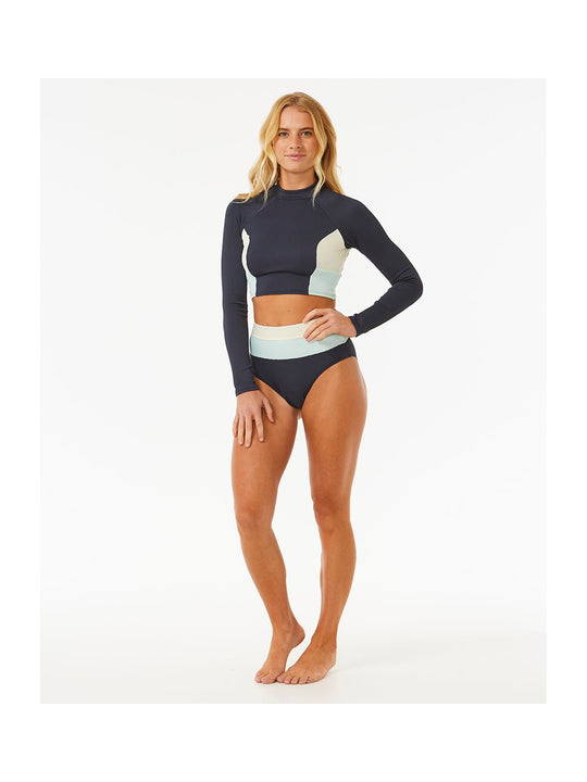 Top RIP CURL Block Party Spliced Crop L/S granatowy - Adventure Sports
