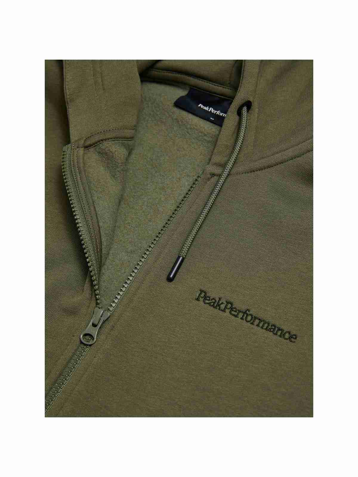 Bluza męska PEAK PERFORMANCE Original Small Logo Zip Hood Men zielona