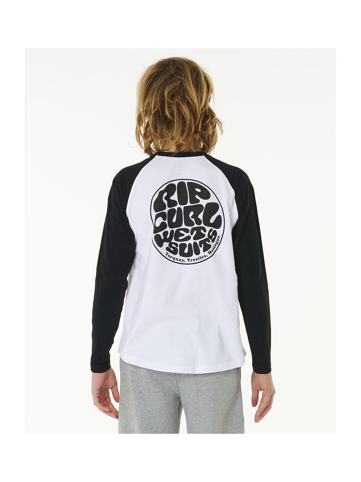 Koszulka chłopięca RIP CURL Wettie Icon Ls Tee -Boy biały