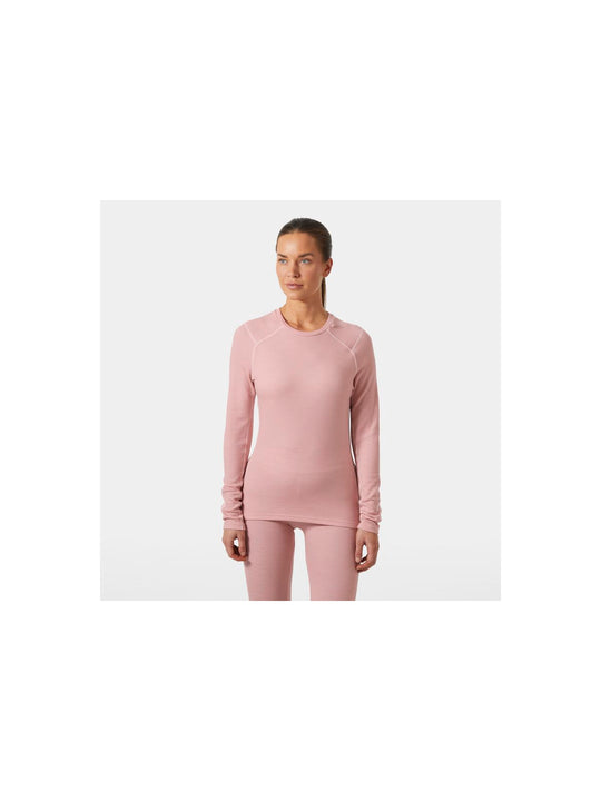 Koszulka damska HELLY HANSEN W Lifa Merino Midweight Crew kolor różowy
