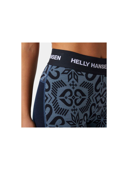 Spodnie damskie HELLY HANSEN W Lifa Merino Midweight Graphic Pant kolor granatowy
