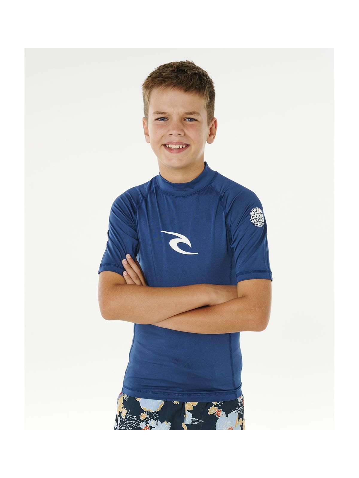 Lycra chłopięca RIP CURL Waves Upf S/S-Boy niebieska