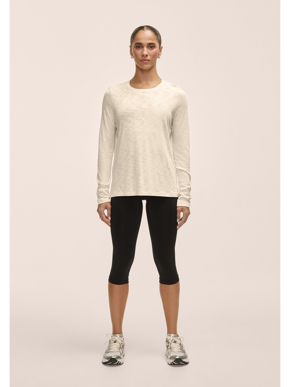 Koszulka treningowa damska CASALL Soft Texture Long Sleeve kolor beżowy