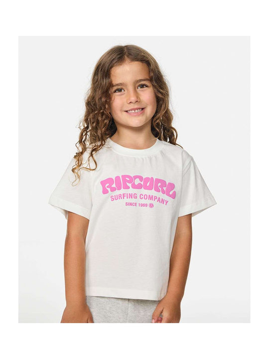Koszulka dziewczęca RIP CURL Surf Puff Relaxed Tee -Girl biała
