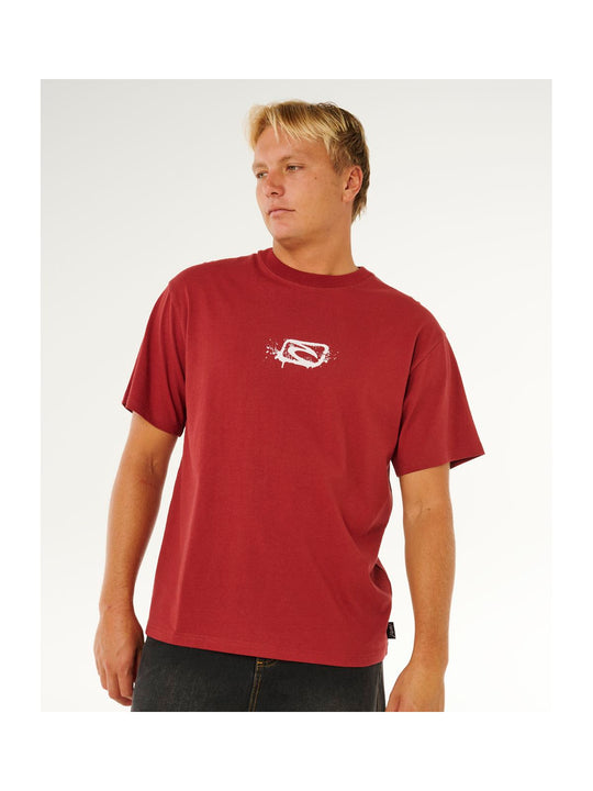 Koszulka męska RIP CURL Medina Inner Vision Spray Tee czerwona
