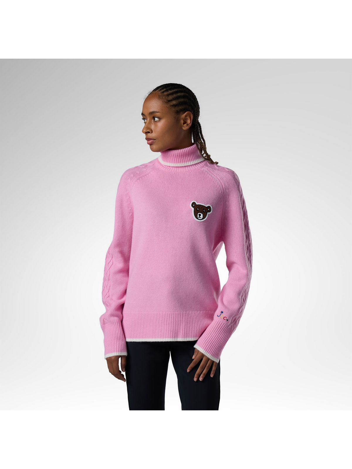 Sweter damski ROSSIGNOL W Jcc Graphic Turtle Neck Swea różowy