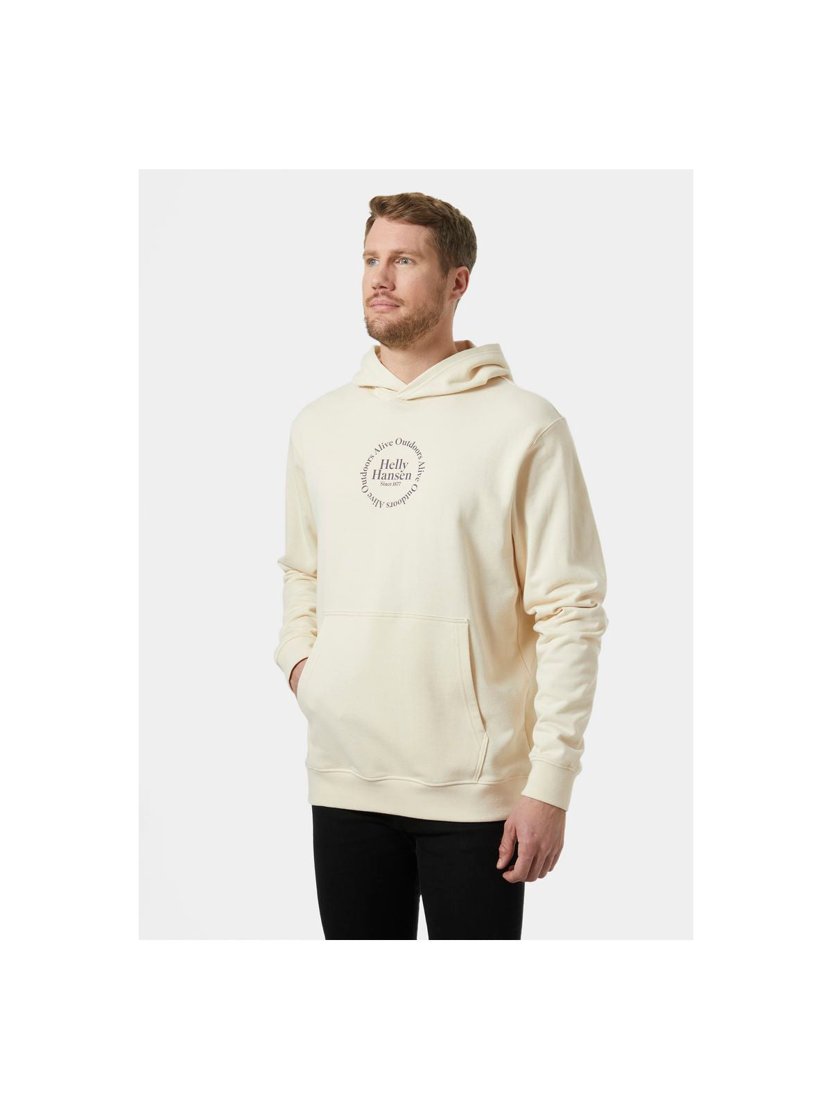 Bluza męska HELLY HANSEN Core Graphic Sweat Hoodie beżowy - Adventure Sports