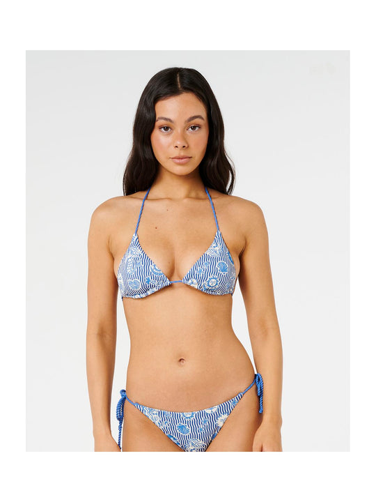 Góra bikini RIP CURL Catalina Waves Sliding Tri niebieski
