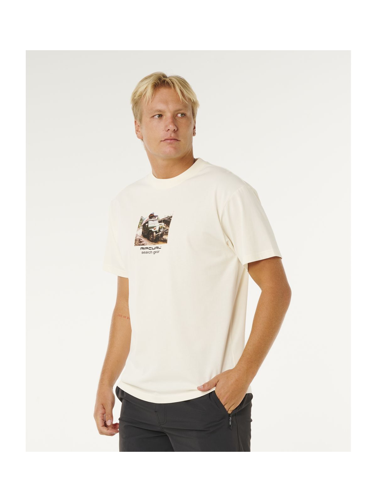 Koszulka męska RIP CURL Search Rig Tee biała