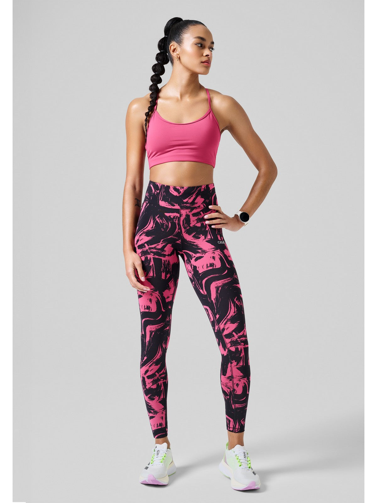 Legginsy CASALL Essential Printed Tights różowy - Adventure Sports