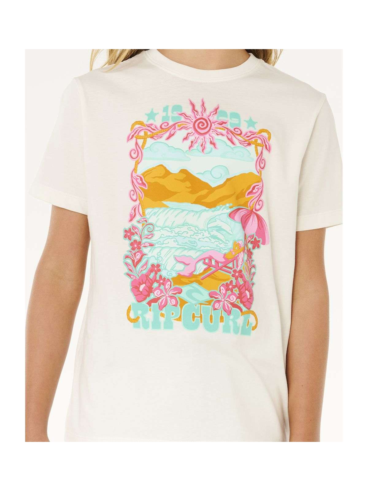 Koszulka dziewczęca RIP CURL Sunshine Squad Band Tee - Girl biała