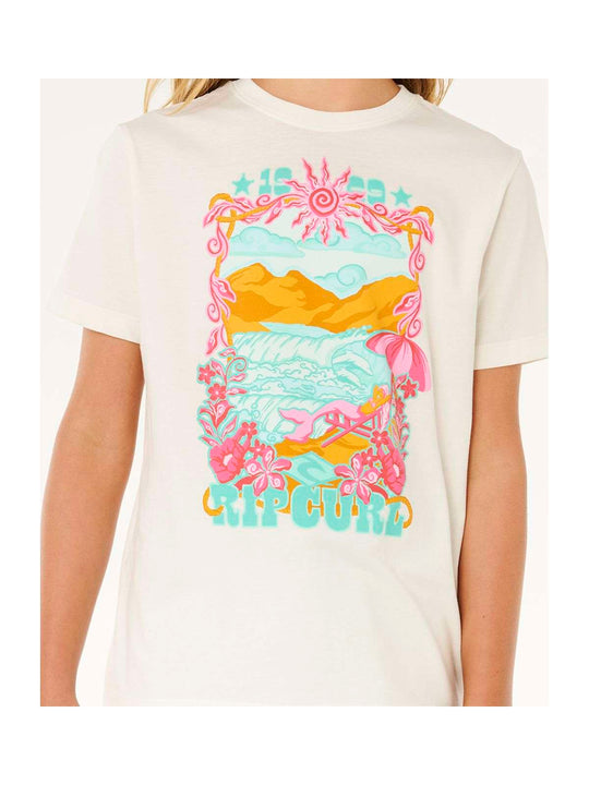 Koszulka dziewczęca RIP CURL Sunshine Squad Band Tee - Girl biała
