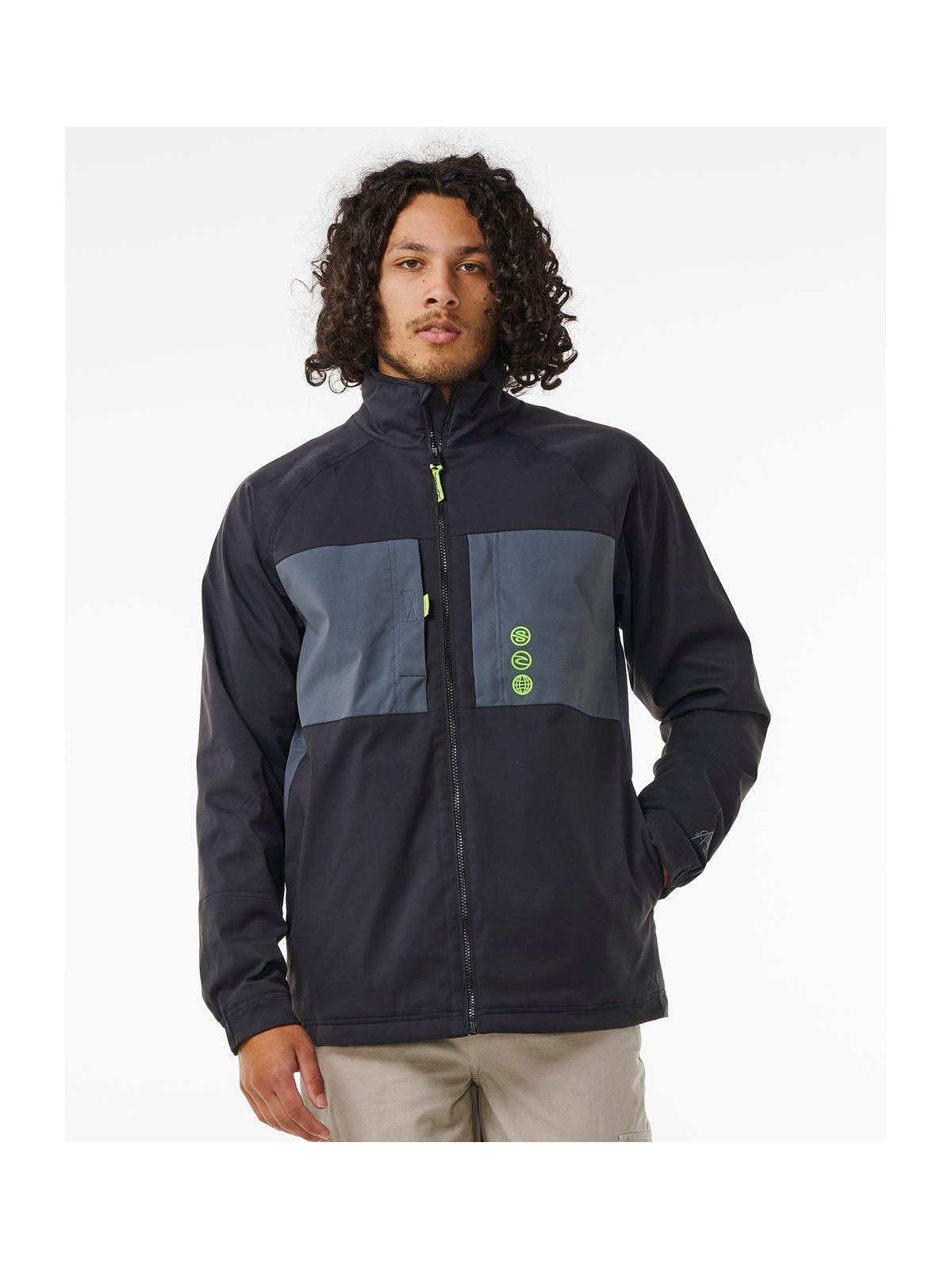 Kurtka męska z DWR RIP CURL Anti Series Archive Jacket czarny - Adventure Sports