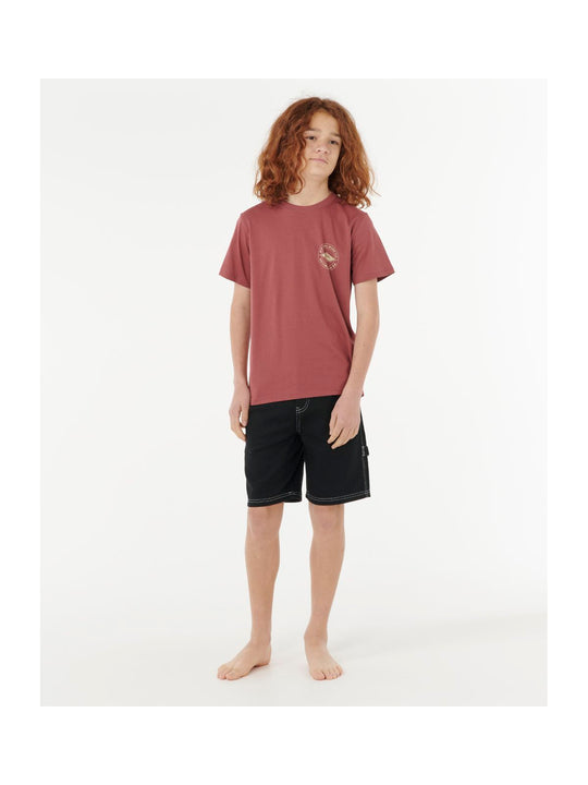 Koszulka RIP CURL STAPLER TEE - BOY czerwona
