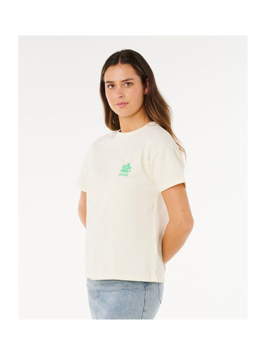 Koszulka damska RIP CURL Surf Puff Party Pack Relaxed beżowa
