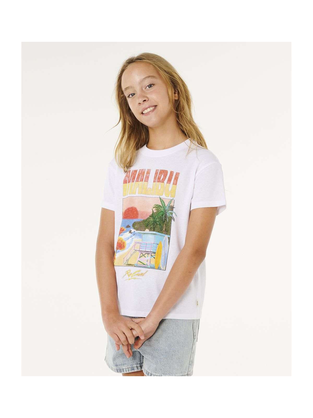 Koszulka dziewczęca RIP CURL Hayley O Relaxed Tee-Girl biała