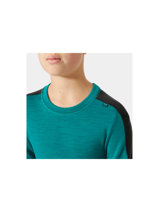 Bielizna dziecięca HELLY HANSEN Jr Lifa Merino Midweight Set kolor zielony
