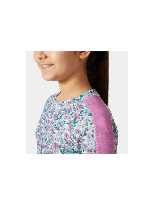 Bielizna dziecięca HELLY HANSEN Jr Graphic Lifa Merino Set kolor różowy
