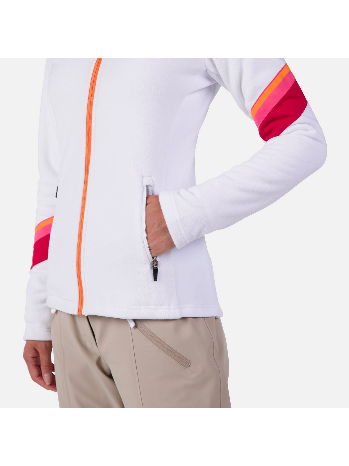 Bluza damska Rossignol W Strawpile Fleece Fz biały - Adventure Sports