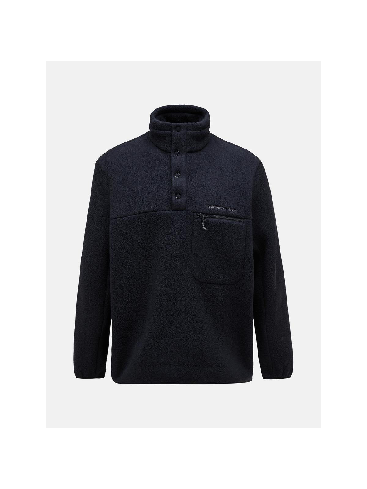 Bluza Peak Performance M Fleece Snap T-Neck czarny - Adventure Sports