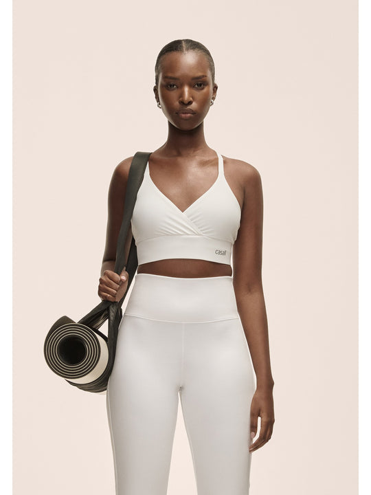 Stanik treningowy CASALL Wrap Sports Bra biały kolor biały
