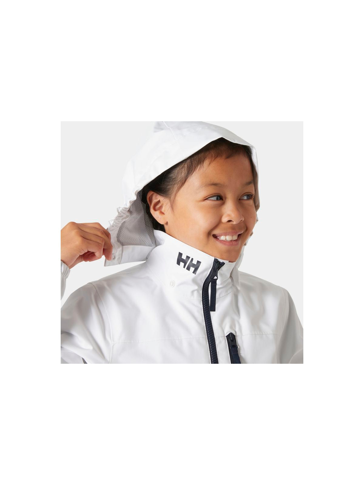 Kurtka HELLY HANSEN JR CREW HOODED JACKE biały - Adventure Sports