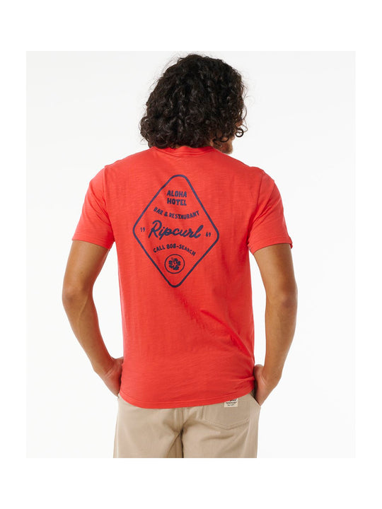 Koszulka RIP CURL Aloha Hotel Drop In Tee czerwony - Adventure Sports
