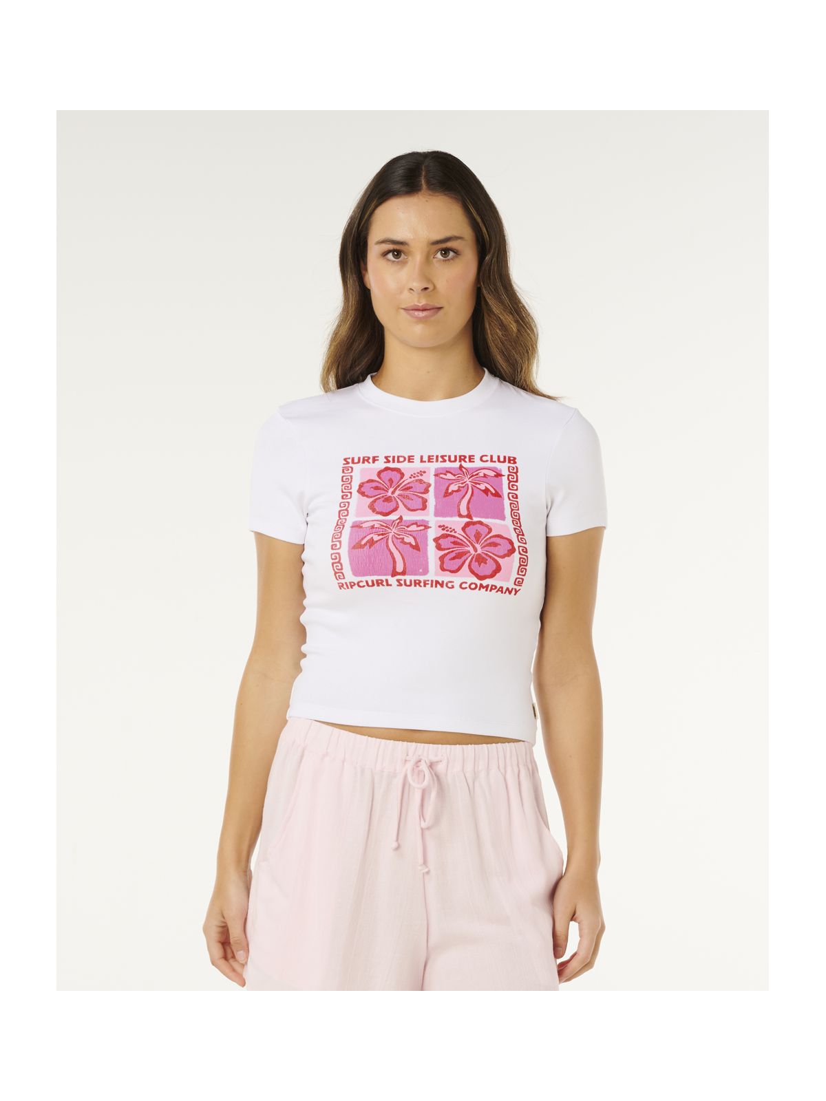 Koszulka damska RIP CURL Surf Side Fitted Tee biała