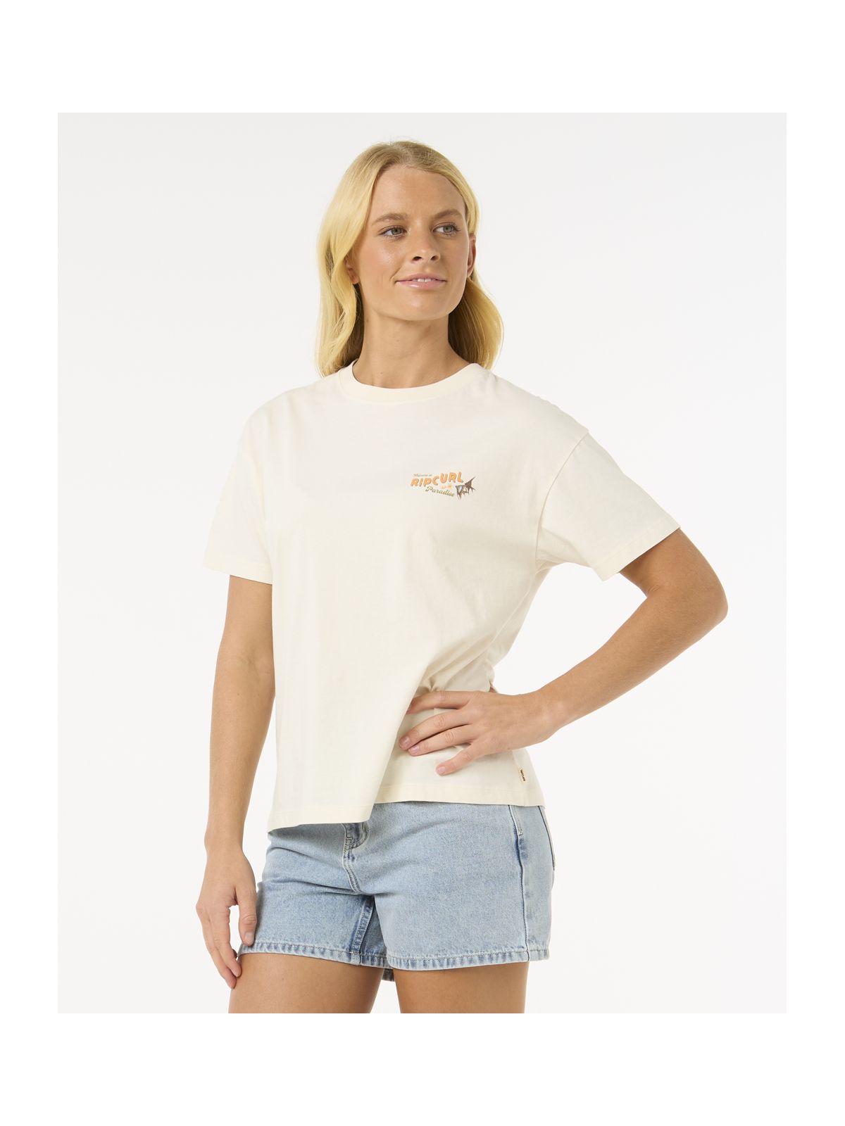 Koszulka RIP CURL Cala Vadella Relaxed Tee biały