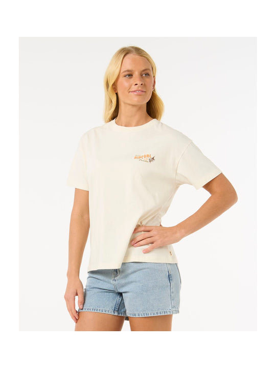 Koszulka RIP CURL Cala Vadella Relaxed Tee biały
