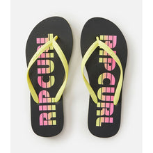 Japonki damskie RIP CURL Wave Shapers Logo - czarno żółte

