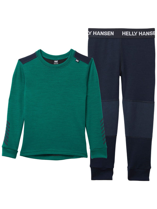 Bielizna termoaktywna dziecięca Helly Hansen K Lifa Merino Set zielony - Adventure Sports
