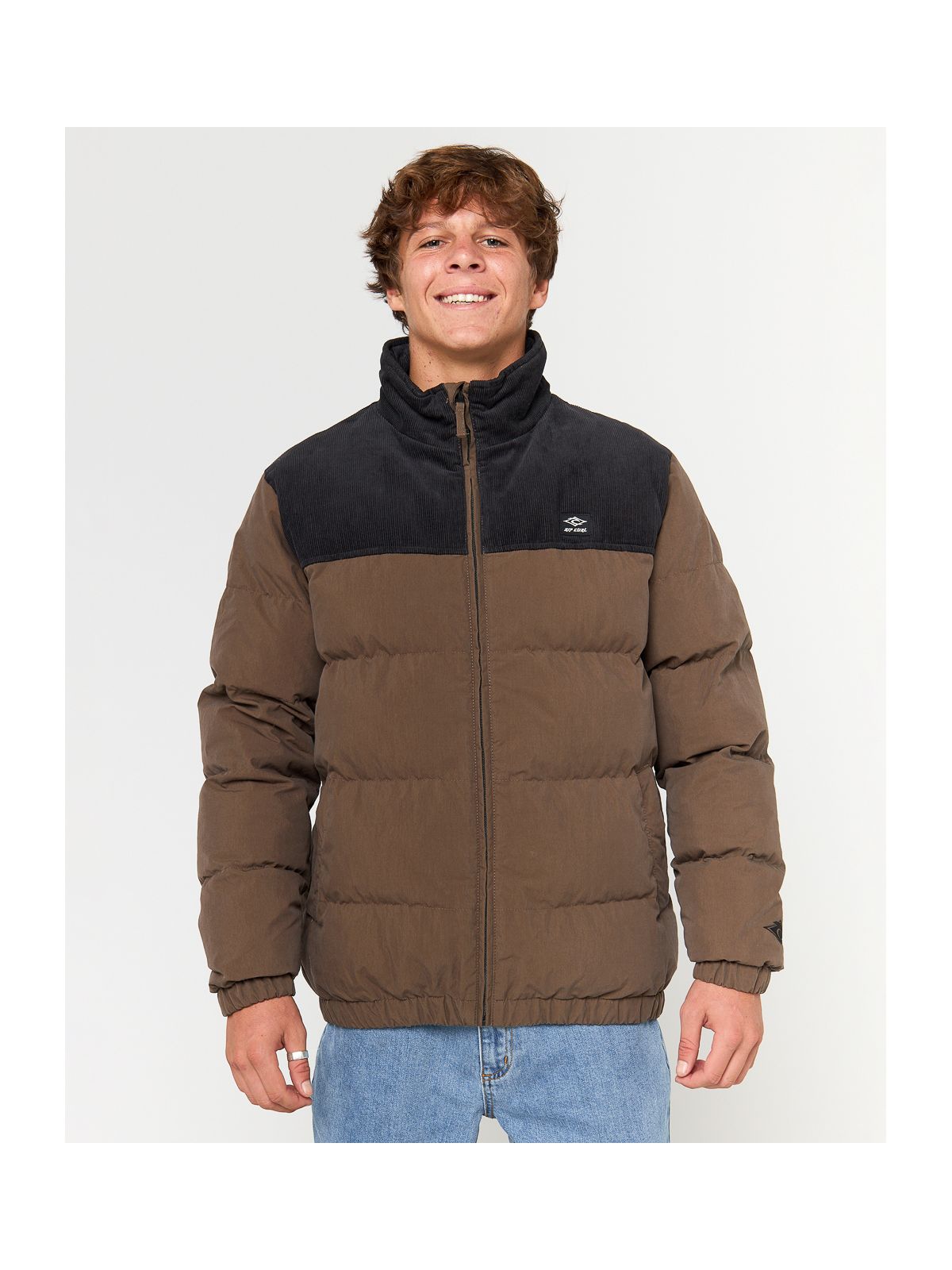 Kurtka RIP CURL FADE OUT CORD PUFFER JACKET brązowa