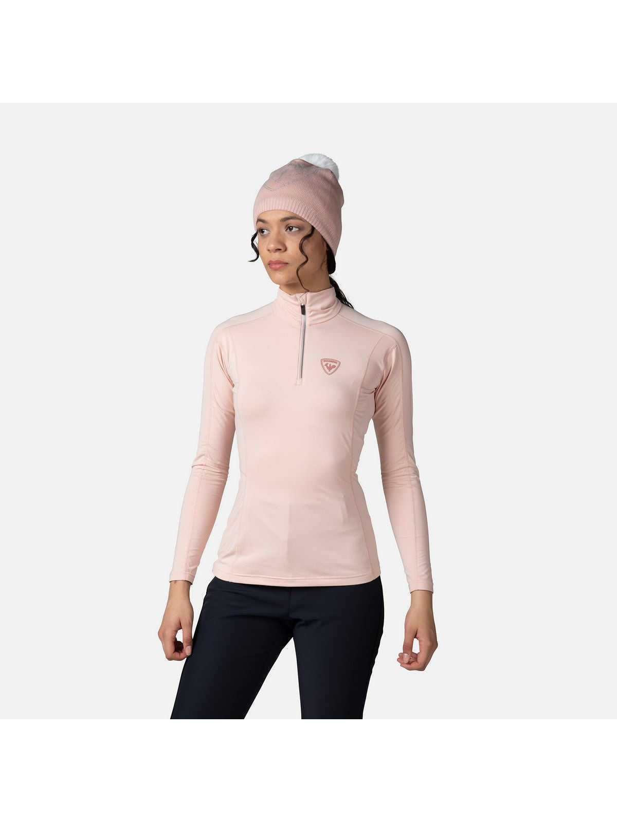 Bluza damska ROSSIGNOL W Classique 1/2 Zip różowy